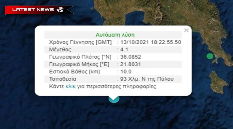 4.1 Cutremurul din Richter într-o zonă maritimă din largul coastei Pylos