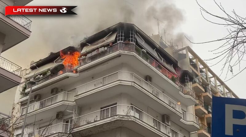 Incendiu într-un apartament din Kolonos – Ore de agonie pentru ocupanți