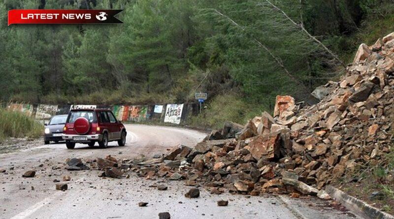 Drumul regional municipal Chania a fost închis timp de cinci zile din cauza căderii de pietre