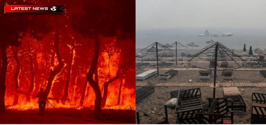 Incendiul din Lesvos prin 20 de fotografii și videoclipuri șocante - Flăcările au ajuns la plajă