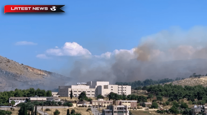Un incendiu a izbucnit în apropierea spitalului Chalkida - imagini video