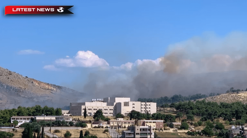 Un incendiu a izbucnit în apropierea spitalului Chalkida - imagini video