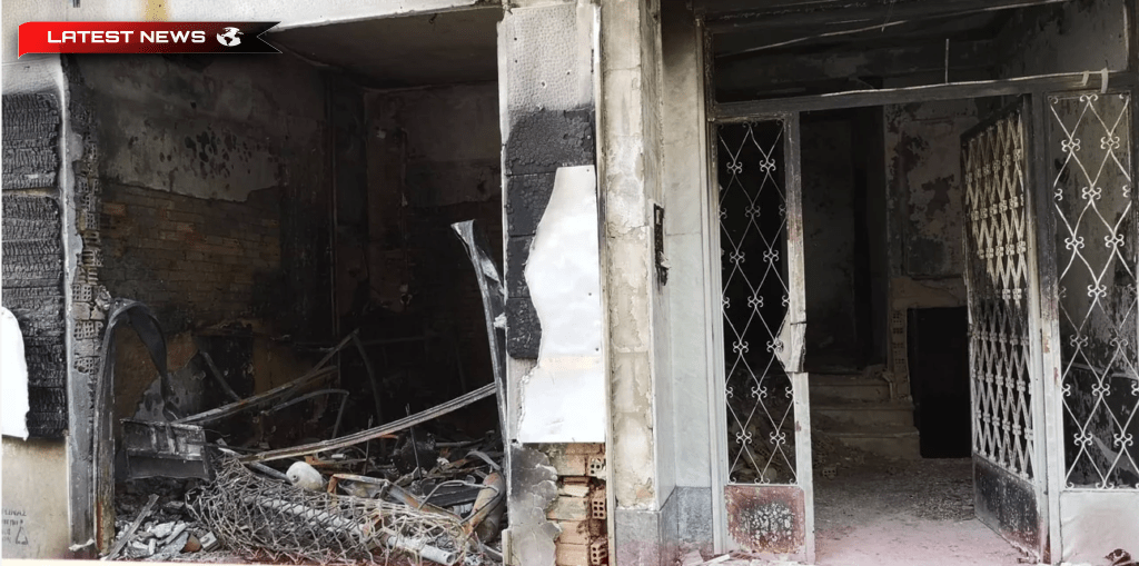 Acharnon: A doua zi după marele incendiu dintr-o clădire - Peisaj bombardat și imagini de distrugere