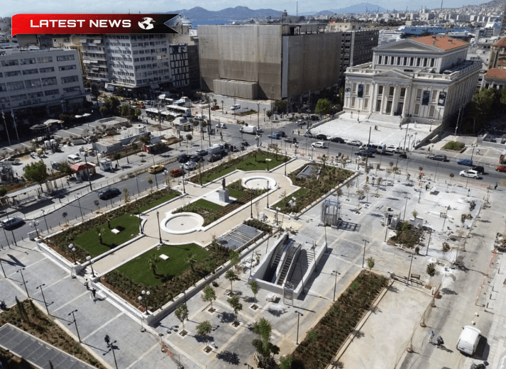 Fotografii de la cele trei stații de metrou gata făcute din Pireu, Teatrul Municipal și din Manyatika