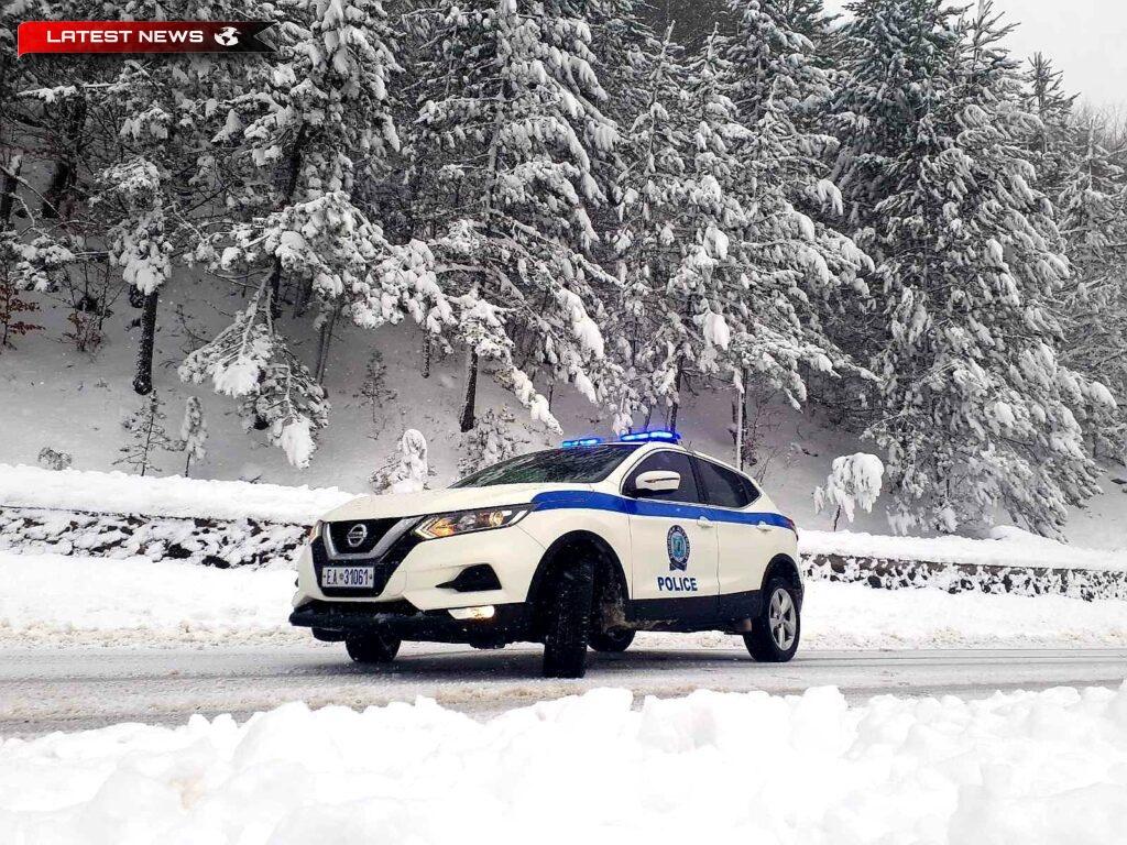 Direcția Generală a Poliției Greciei emite o declarație cu privire la situația de pe rețeaua rutieră din cauza ninsorilor și a utilizării lanțurilor