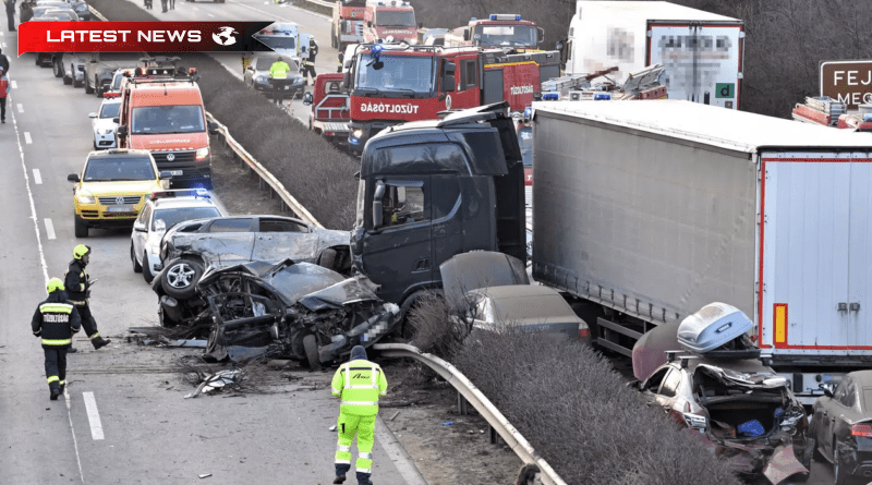 O coliziune a 42 de vehicule în Ungaria s-a soldat cu transferul a 39 de persoane la spitale, dintre care 5 persoane din România - video
