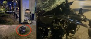 Accident grav în Glyfada: Mașină s-a izbit într-o stație de autobuz și a explodat